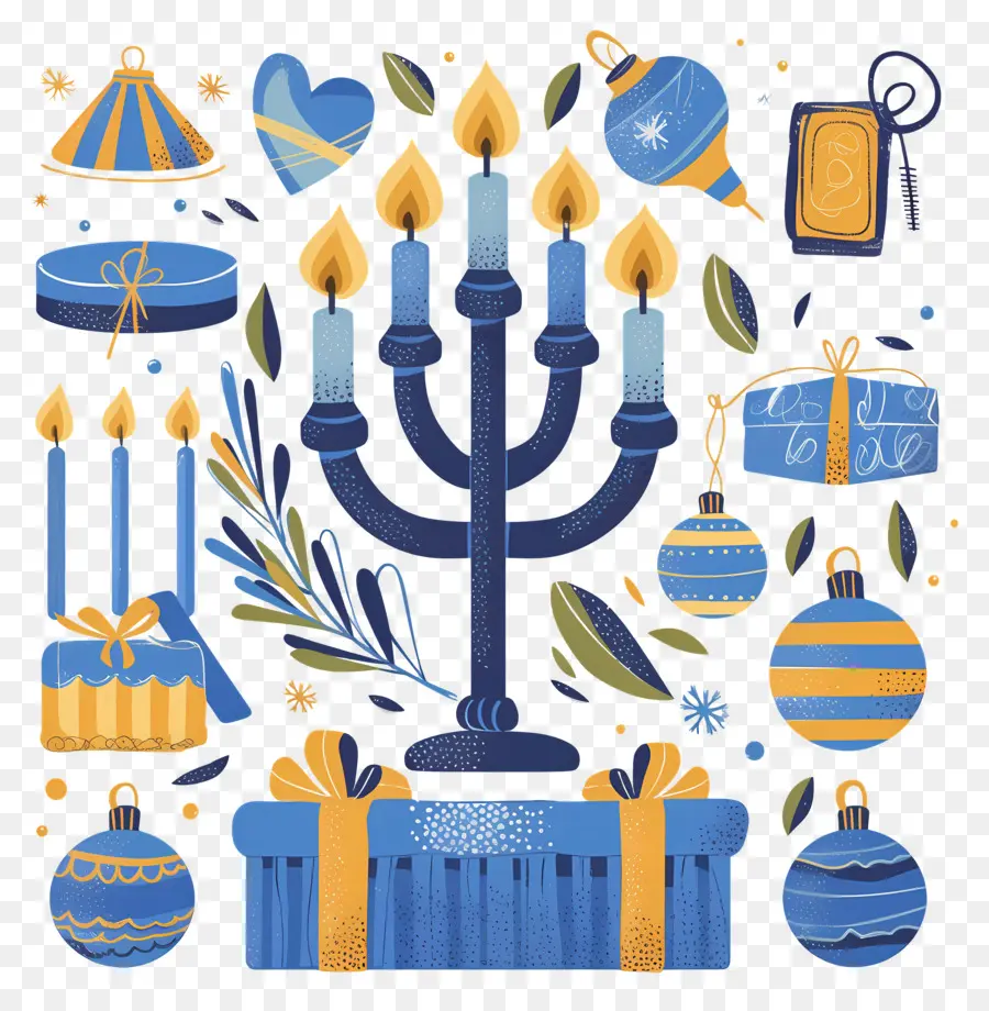 Hanukkah มีความสุข，Hanukkah Menorah PNG