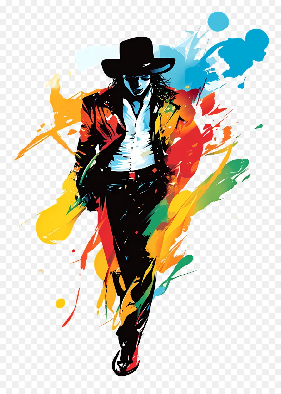 Michael Jackson，ภาพเงาสีสันสดใส PNG