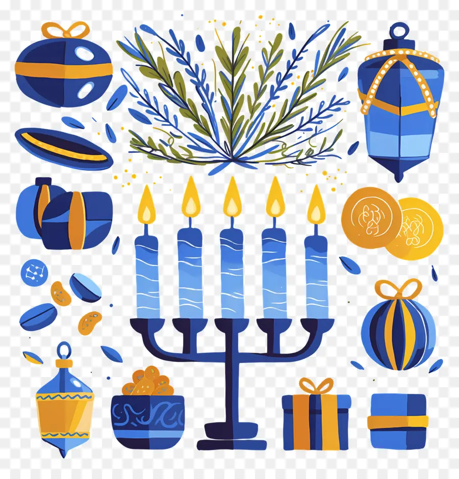 Hanukkah มีความสุข，Hanukkah Menorah PNG