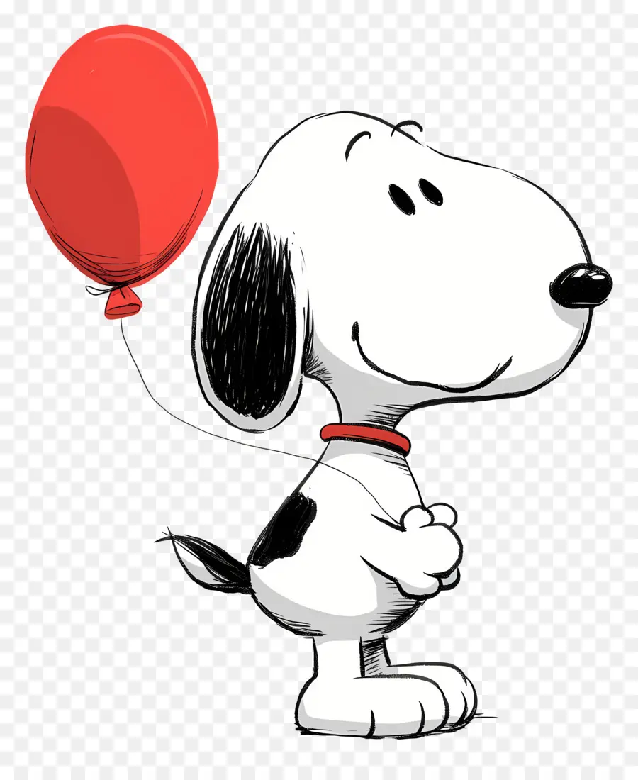 Snoopy ถือบอลลูน，สุนัขการ์ตูนกับบอลลูน PNG