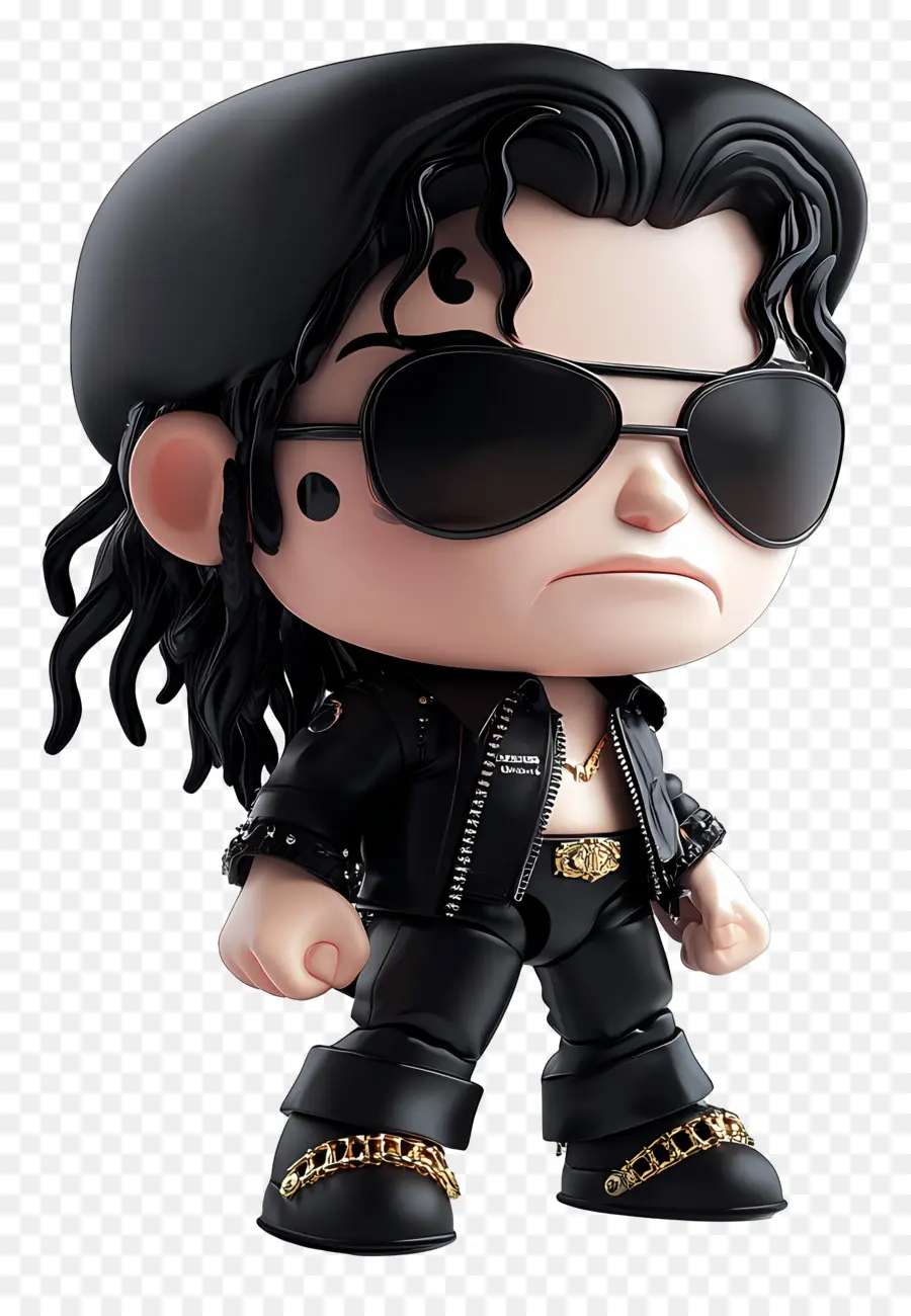 Michael Jackson，ตัวละคร Chibi พร้อมแว่นกันแดด PNG