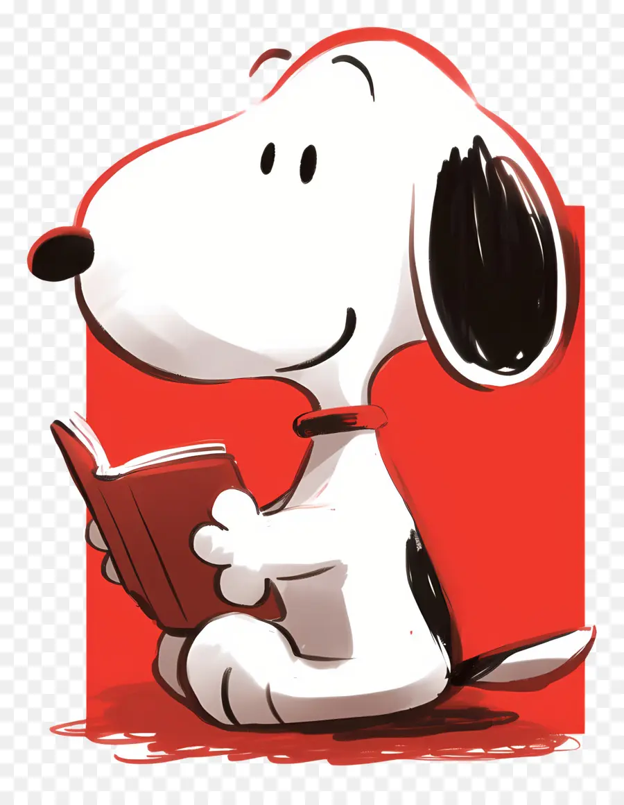 Snoopy Reading Book，สุนัขกับหนังสือ PNG