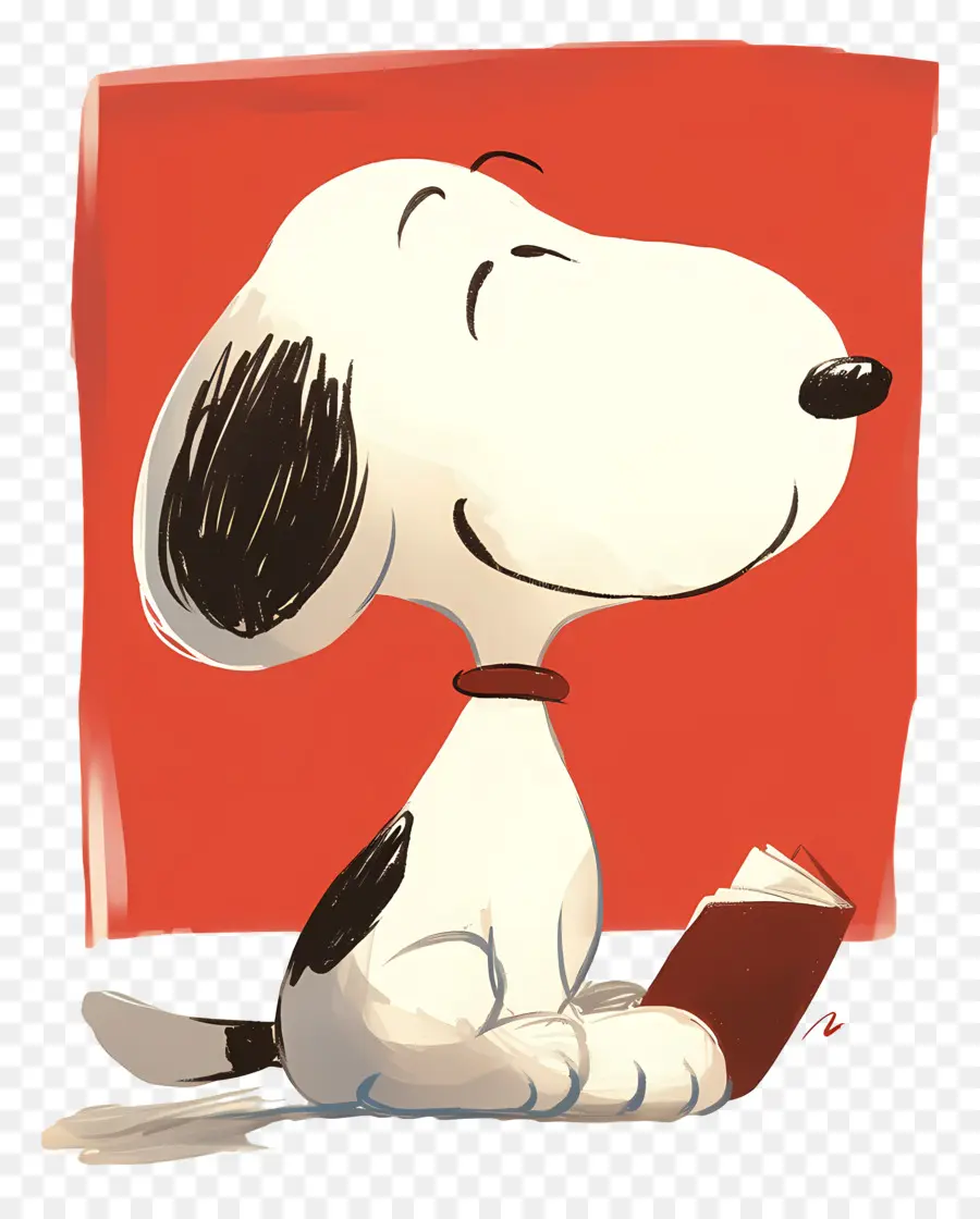 Snoopy Reading Book，สุนัขการ์ตูนกับหนังสือ PNG