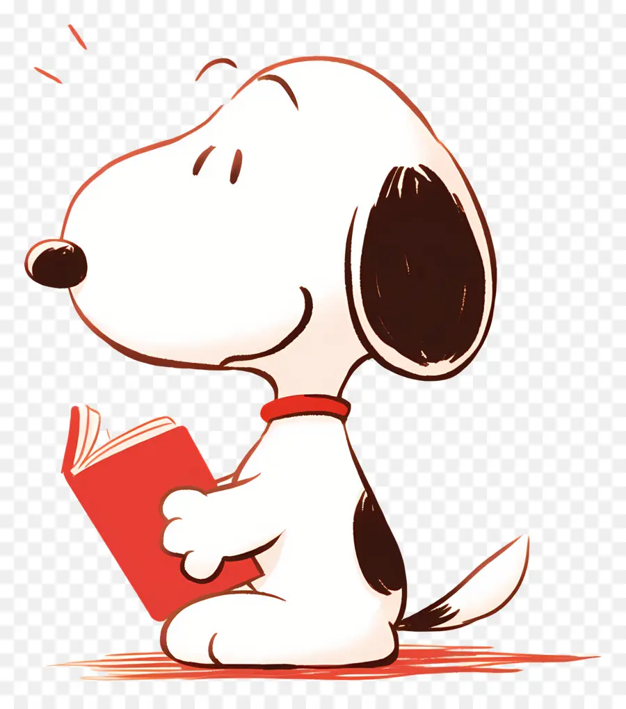 Snoopy Reading Book，สุนัขกับหนังสือ PNG