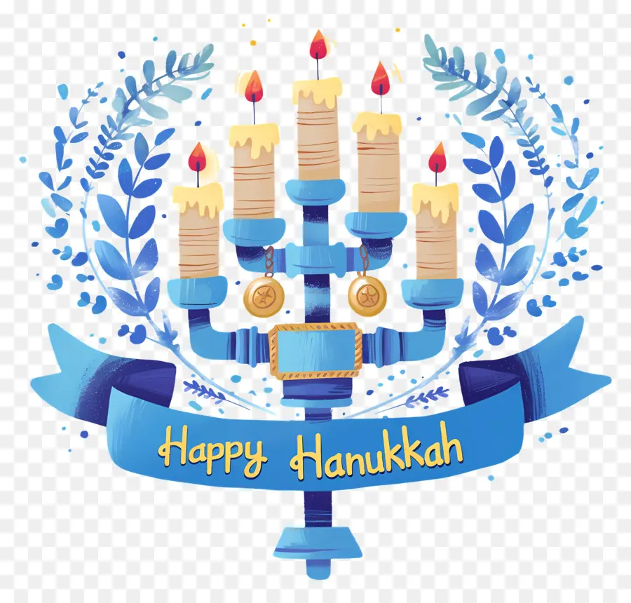 Hanukkah มีความสุข，เมโนราห์ PNG