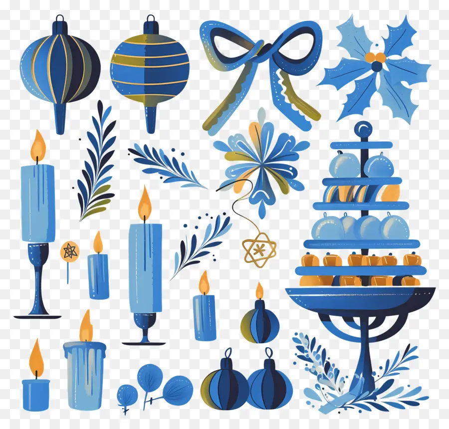 Hanukkah มีความสุข，เทียน Hanukkah และการตกแต่ง PNG