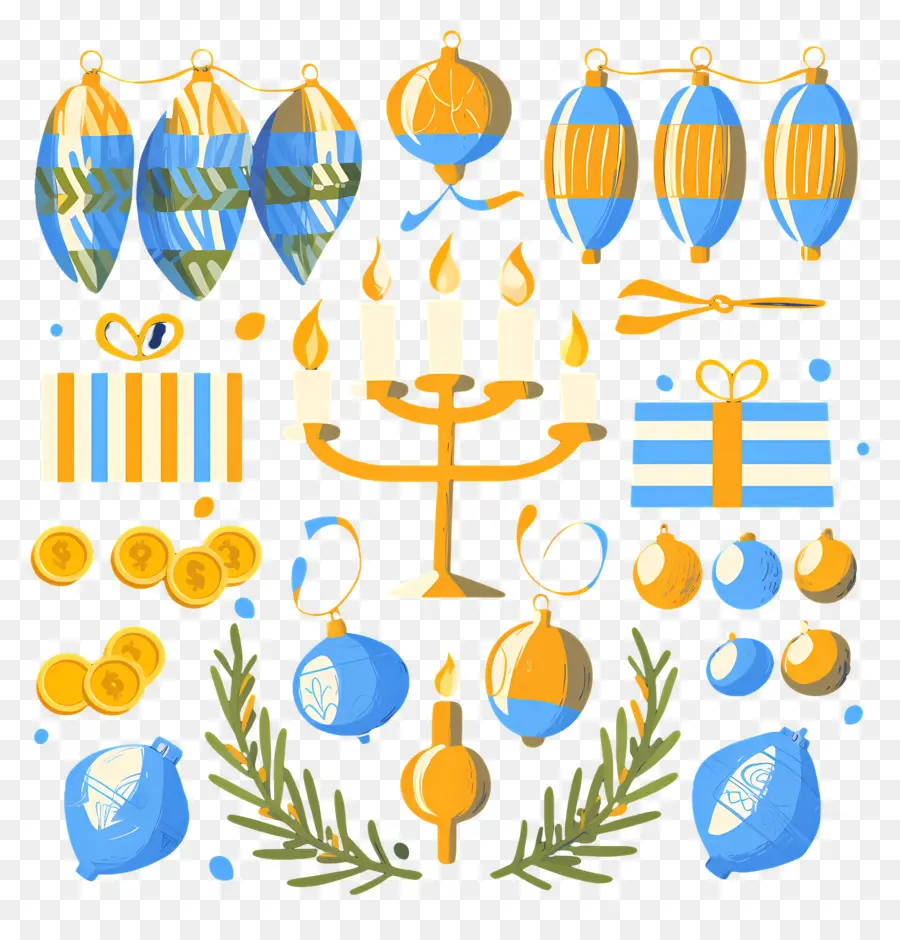 Hanukkah มีความสุข，เมโนราห์ PNG