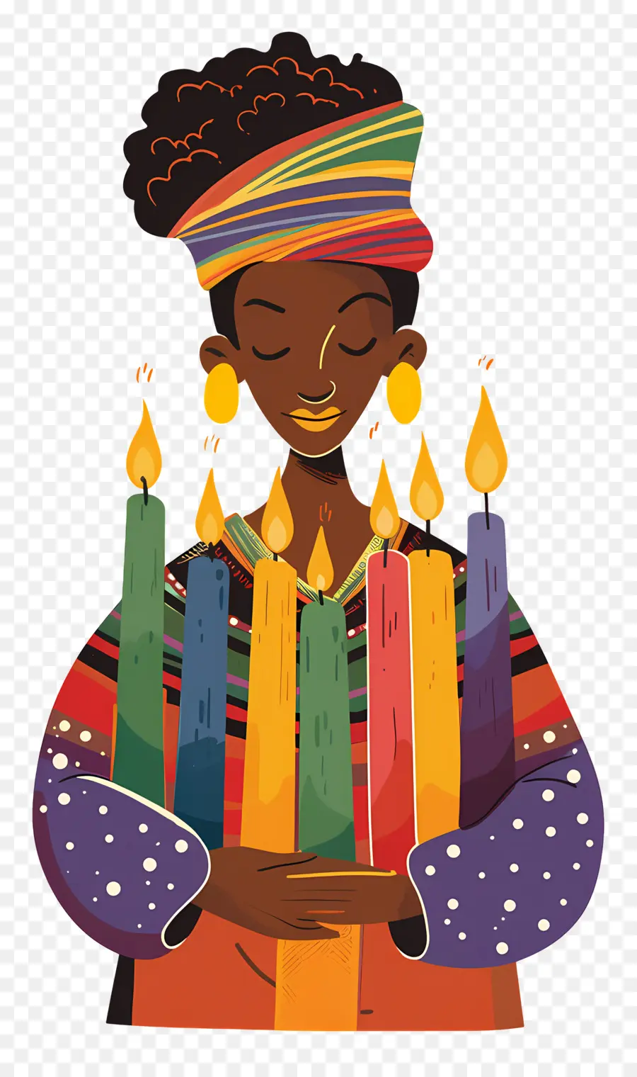 Happy Kwanzaa，ผู้หญิงกับเทียน PNG