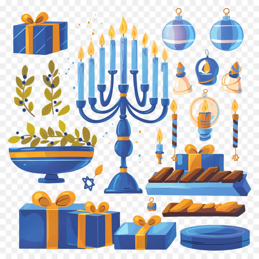 Hanukkah มีความสุข，ของตกแต่ง Hanukkah PNG