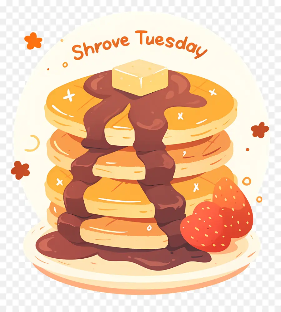 Shrove วันอังคาร，แพนเค้กกับช็อคโกแลต PNG