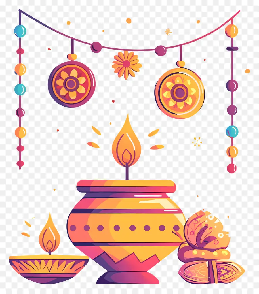 Raksha Bandhan，หม้อตกแต่งด้วยเทียน PNG