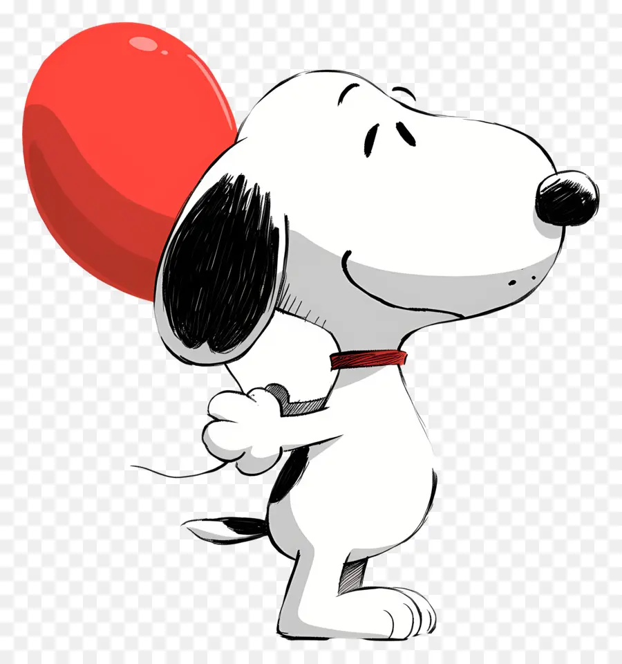 Snoopy ถือบอลลูน，สุนัขการ์ตูนกับบอลลูน PNG