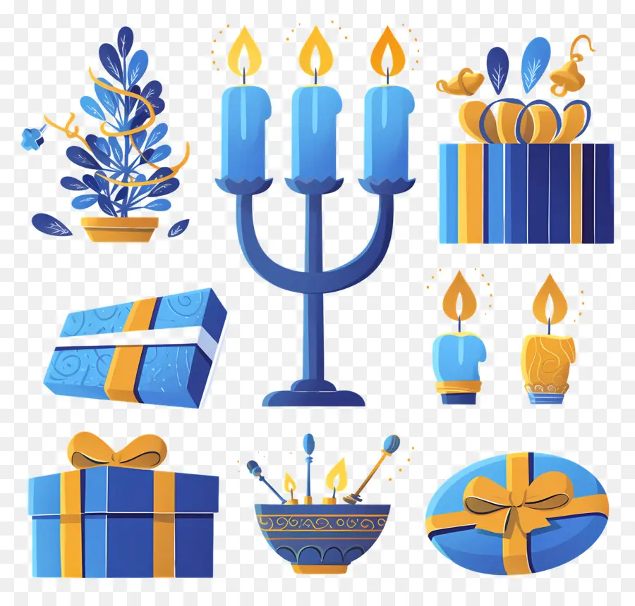 Hanukkah มีความสุข，ของตกแต่ง Hanukkah PNG