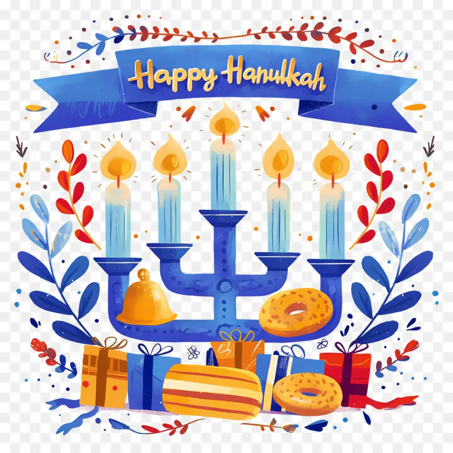 Hanukkah มีความสุข，Hanukkah Menorah PNG