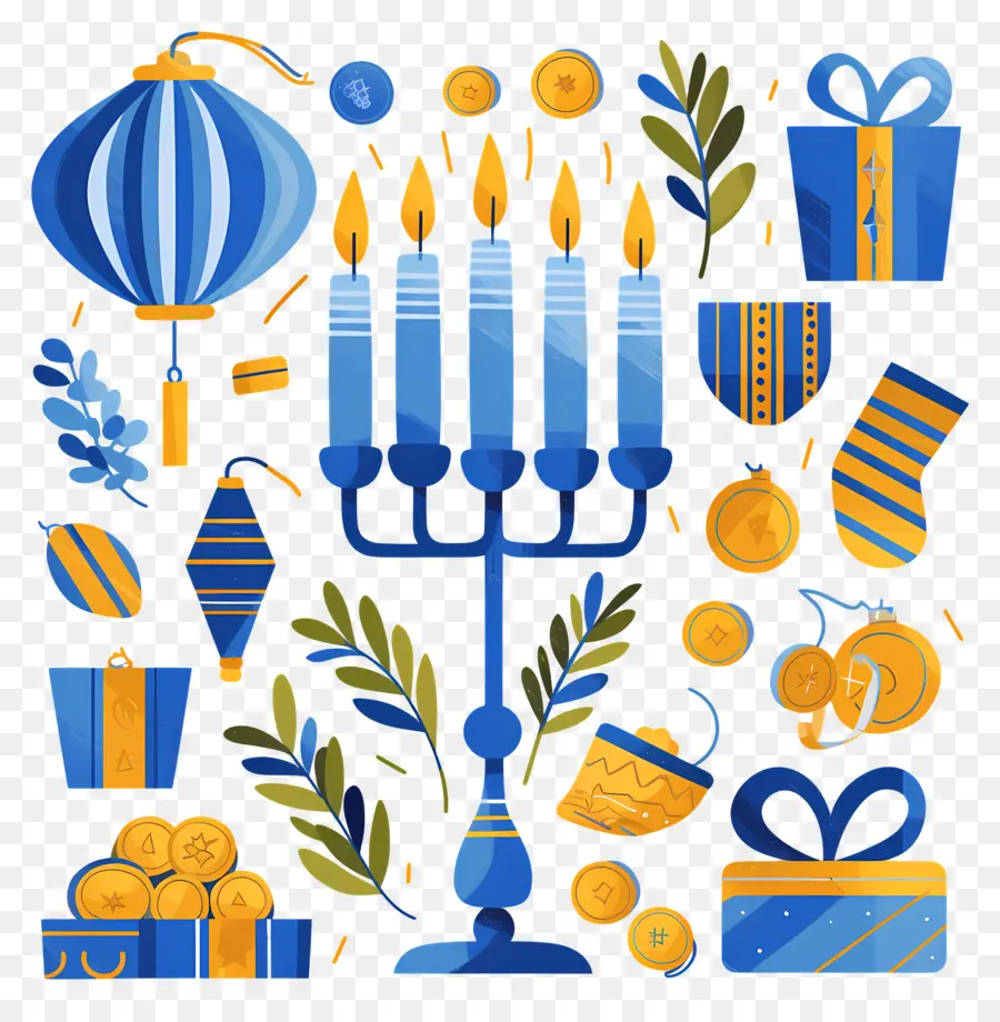 Hanukkah มีความสุข，Hanukkah Menorah PNG