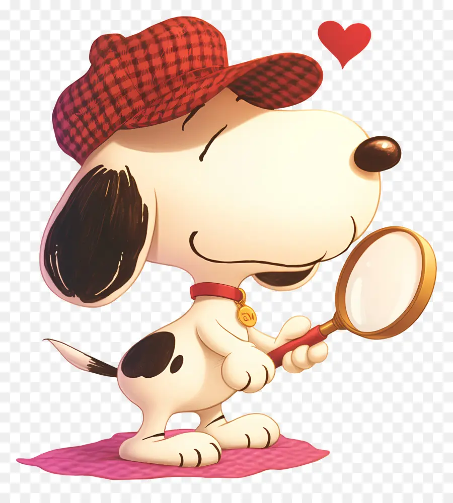 รัก Snoopy，สุนัขที่มีแว่นขยาย PNG