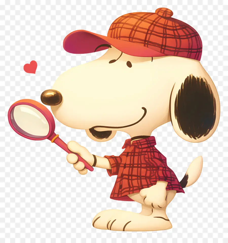 รัก Snoopy，สุนัขที่มีแว่นขยาย PNG