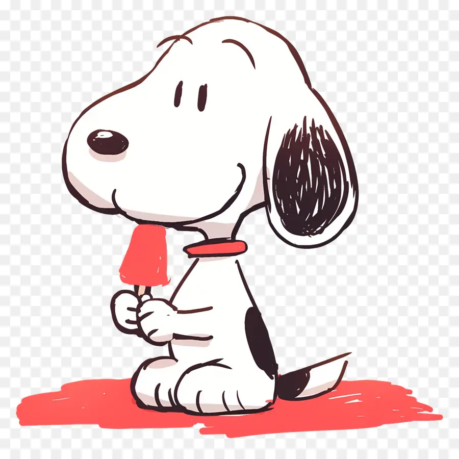 Snoopy กินไอศกรีม，สุนัขการ์ตูนกับไอศกรีม PNG