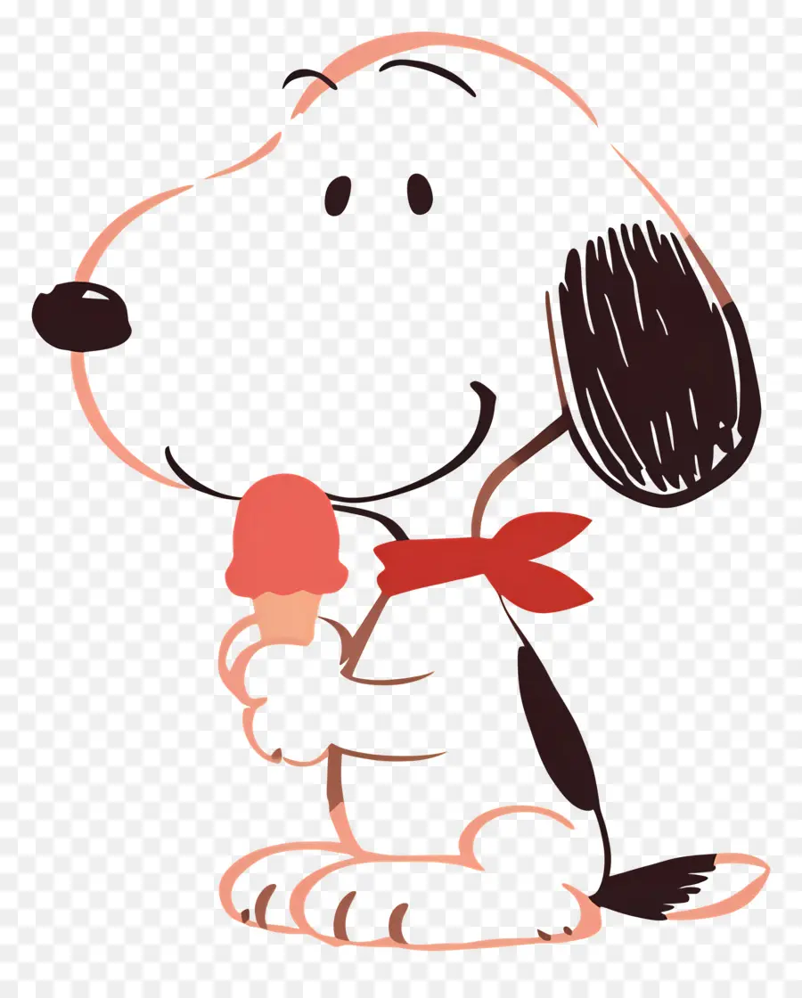 Snoopy กินไอศกรีม，สุนัขการ์ตูนกับไอศกรีม PNG