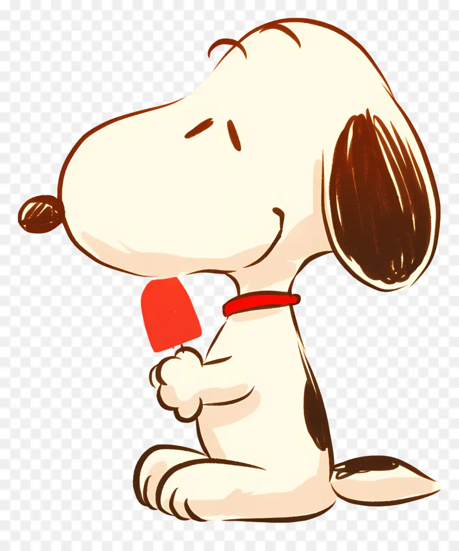 Snoopy กินไอศกรีม，สุนัขการ์ตูนกับไอติม PNG