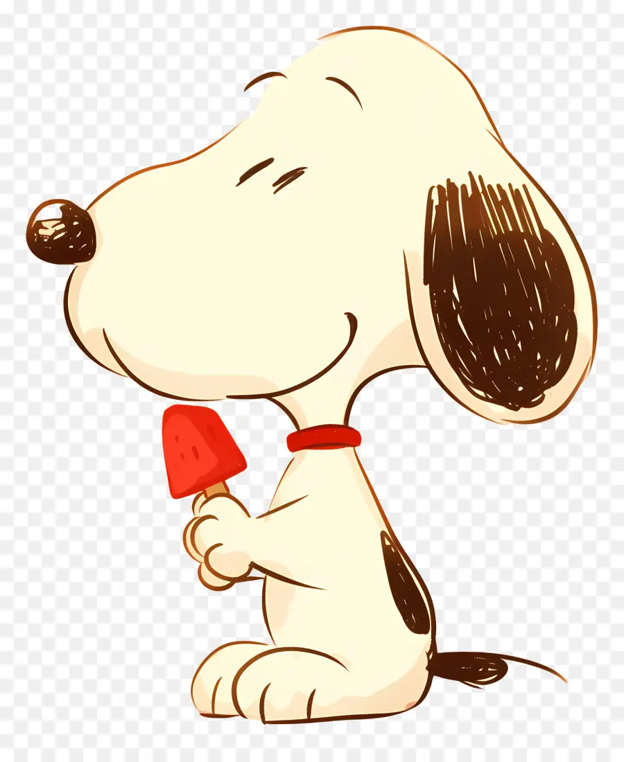 Snoopy กินไอศกรีม，สุนัขการ์ตูนกับไอติม PNG