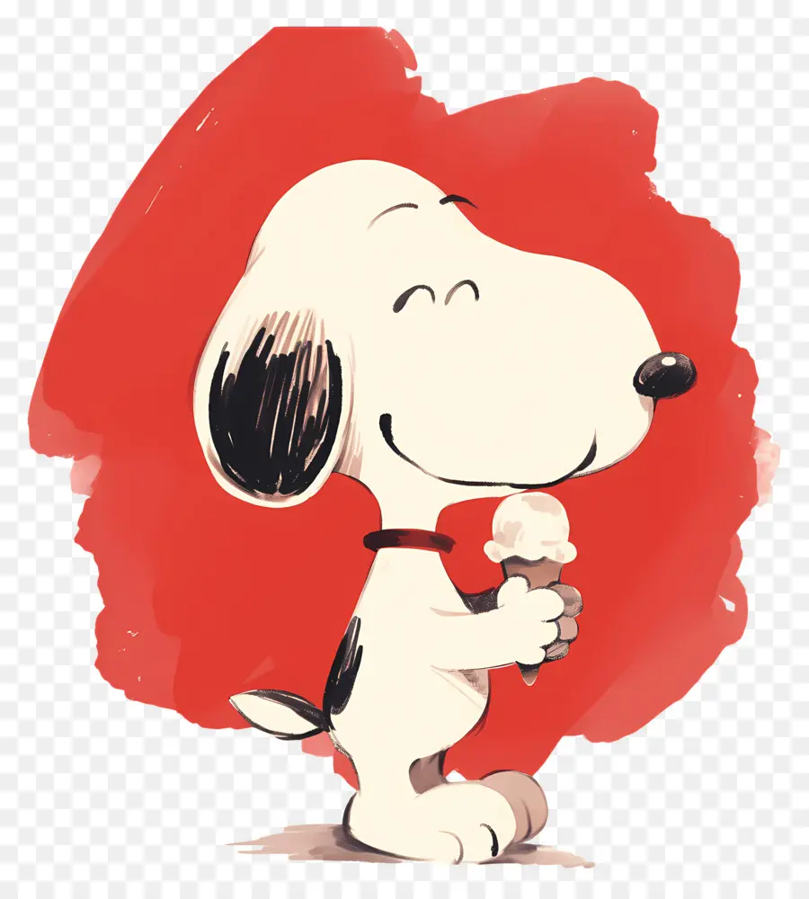 Snoopy กินไอศกรีม，สุนัขการ์ตูนกับไอศกรีม PNG