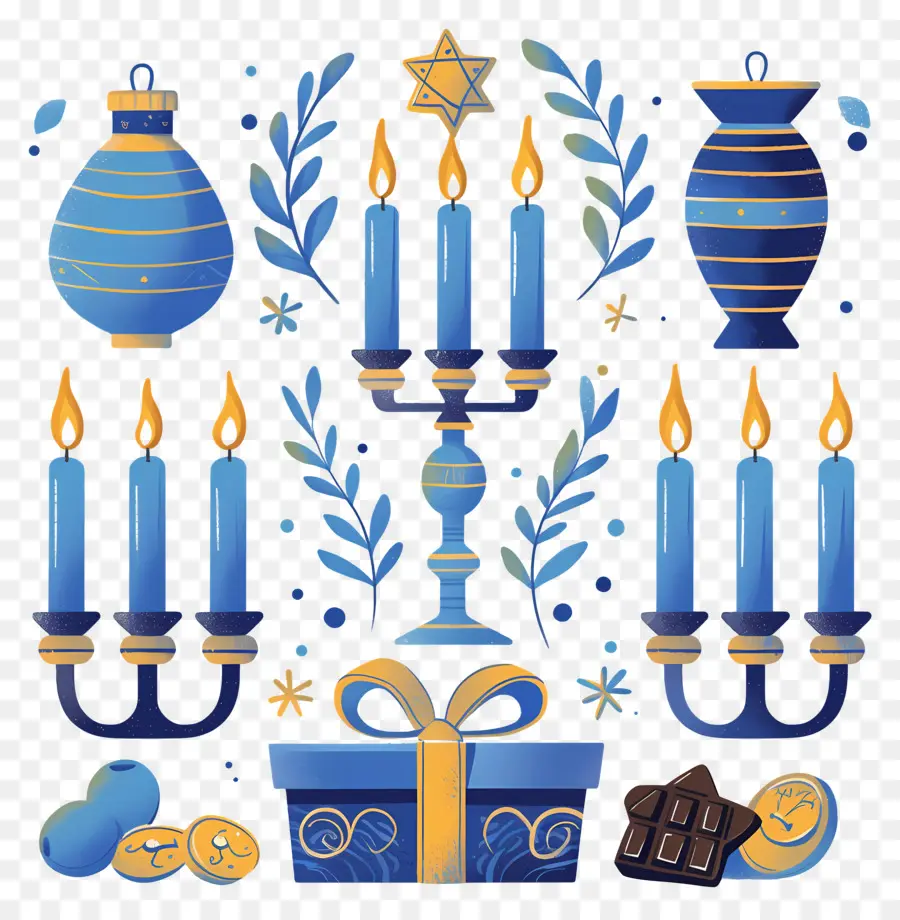 Hanukkah，ของตกแต่ง Hanukkah PNG