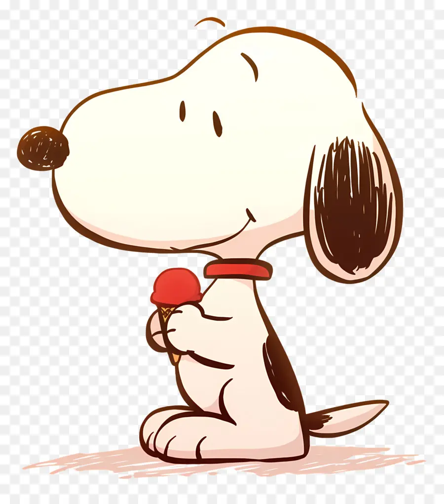 Snoopy กินไอศกรีม，สุนัขการ์ตูนกับไอติม PNG