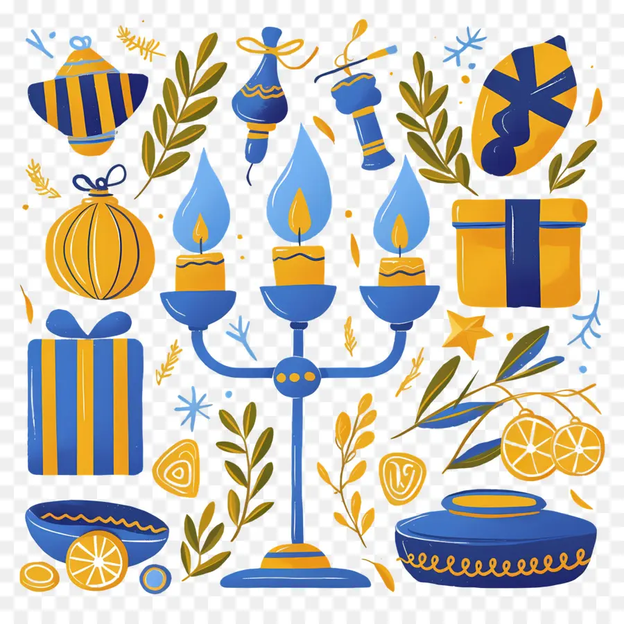 Hanukkah，ของตกแต่ง Hanukkah PNG