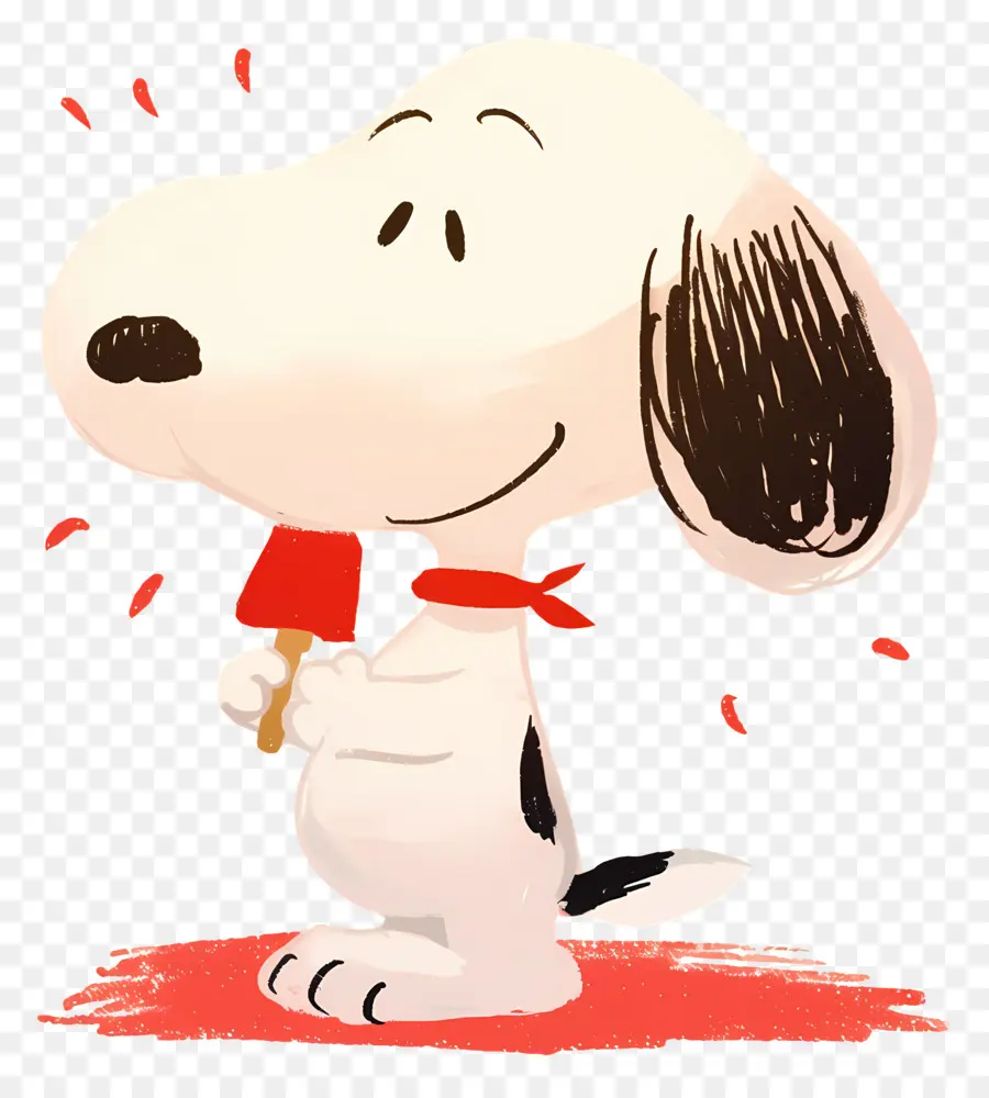 Snoopy กินไอศกรีม，สุนัขการ์ตูนกับไอศกรีม PNG