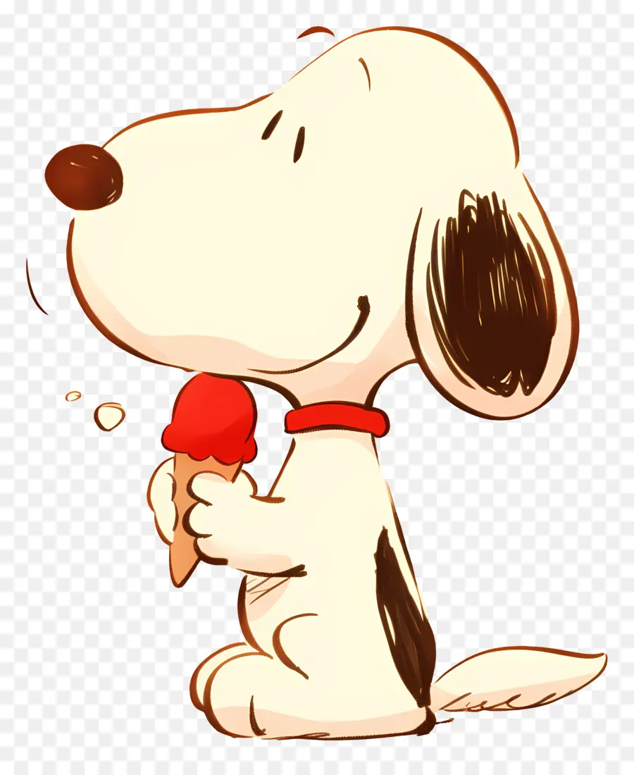 Snoopy กินไอศกรีม，สุนัขการ์ตูนกับไอติม PNG