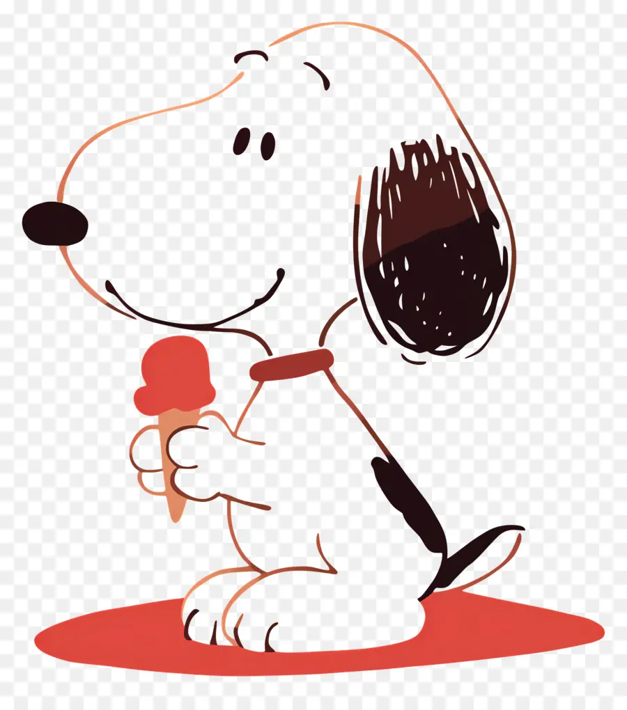 Snoopy กินไอศกรีม，สุนัขการ์ตูนกับไอศกรีม PNG