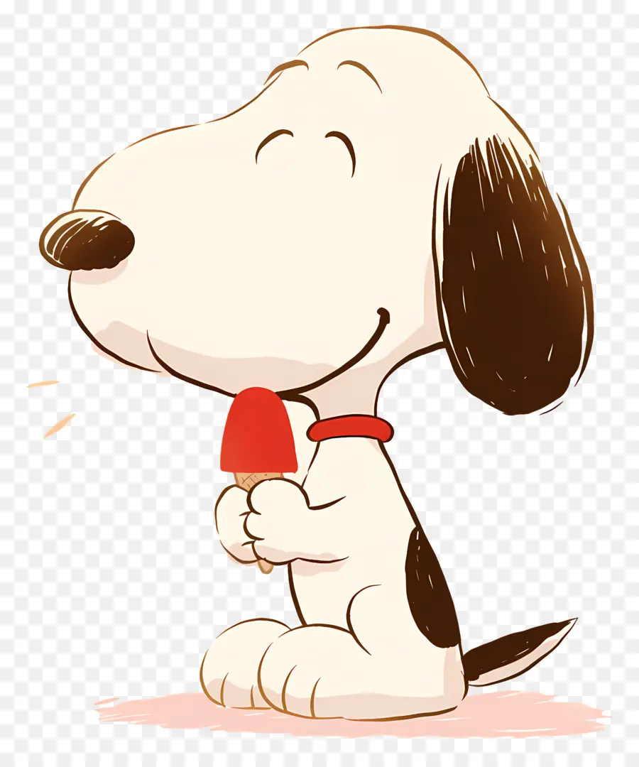 Snoopy กินไอศกรีม，สุนัขการ์ตูนกับไอติม PNG