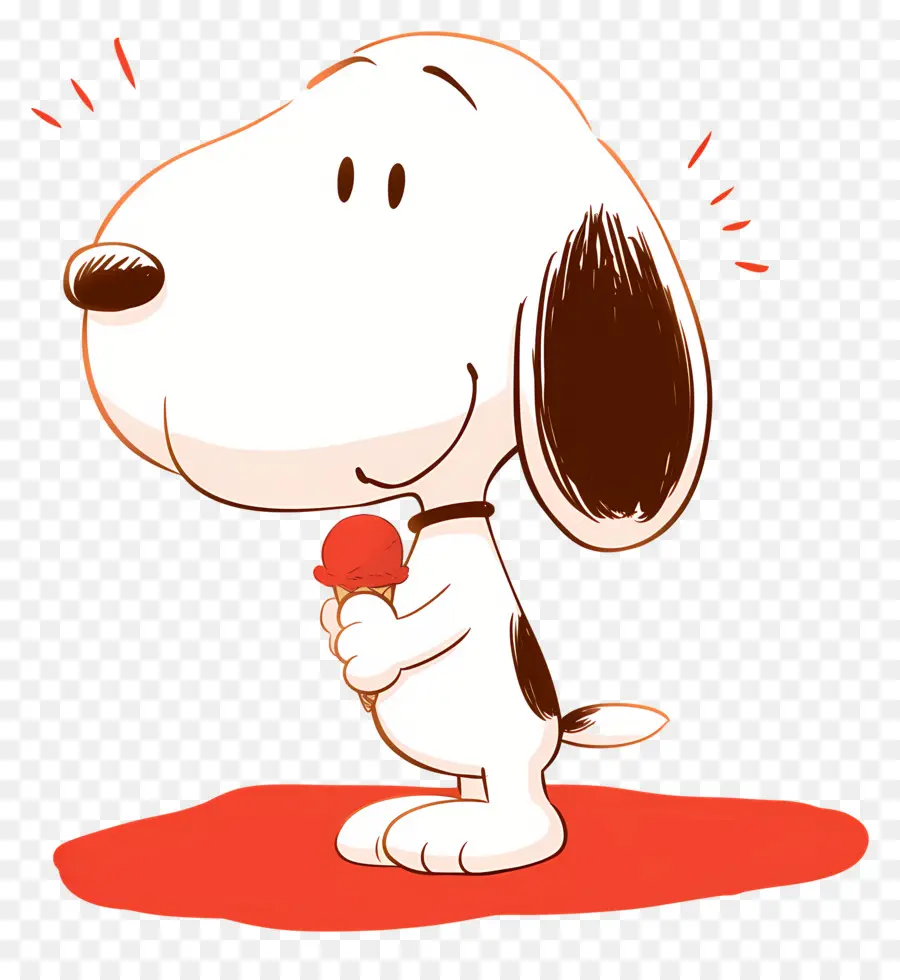 Snoopy กินไอศกรีม，สุนัขการ์ตูนกับไอติม PNG