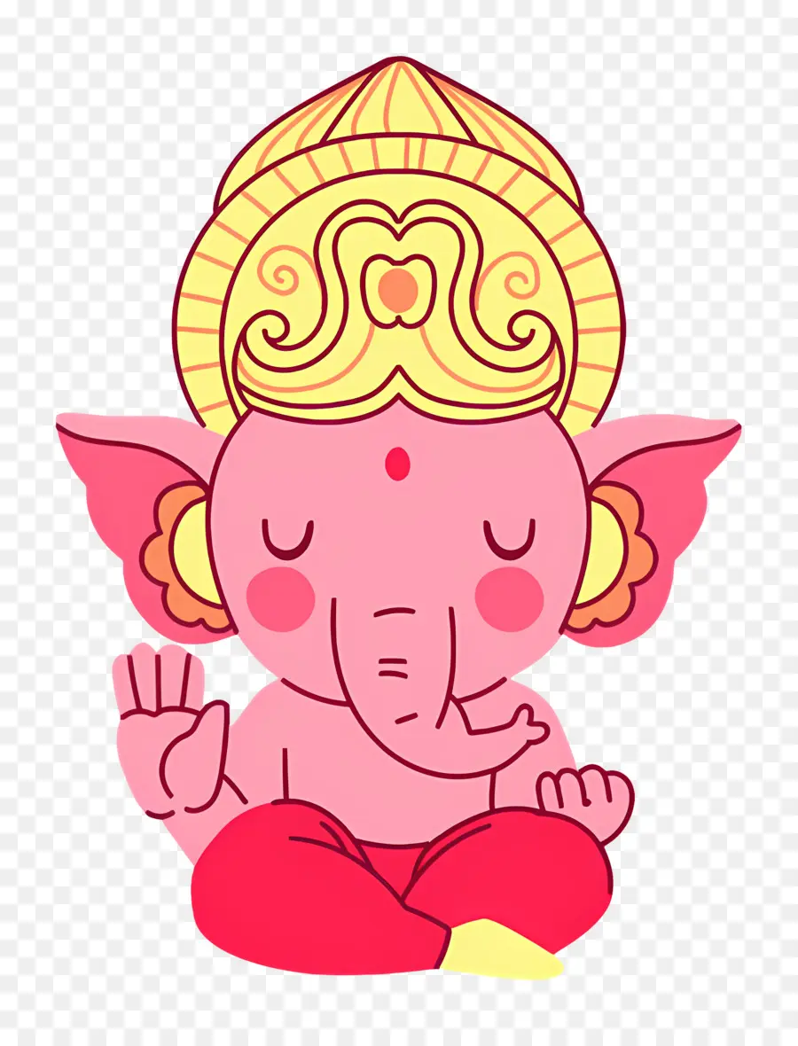 Ganesh Chaturthi，ช้างสีชมพู PNG