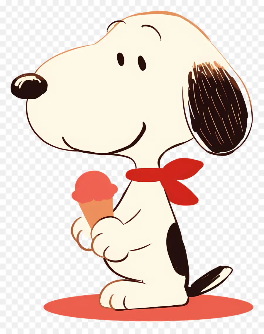 Snoopy กินไอศกรีม，สุนัขการ์ตูนกับไอศกรีม PNG