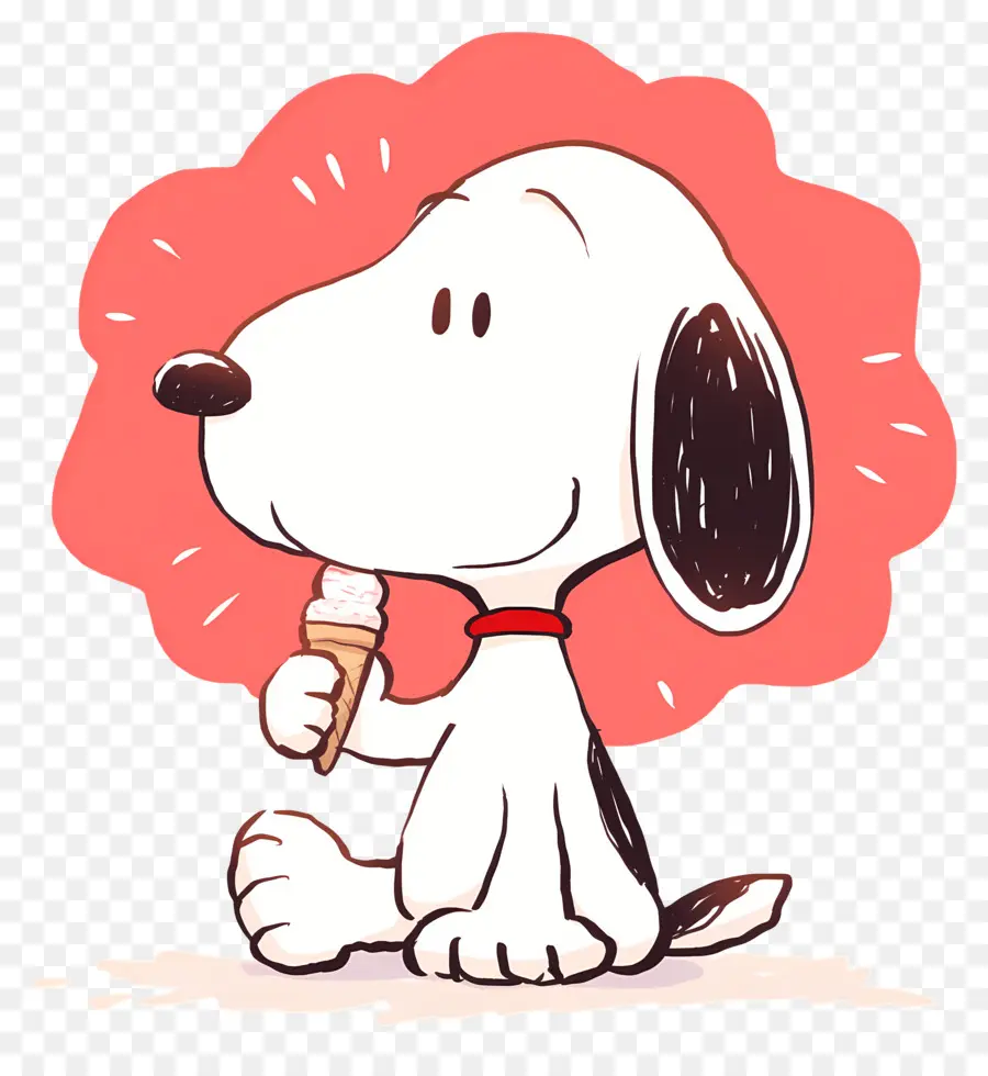 Snoopy กินไอศกรีม，สุนัขการ์ตูนกับไอศกรีม PNG