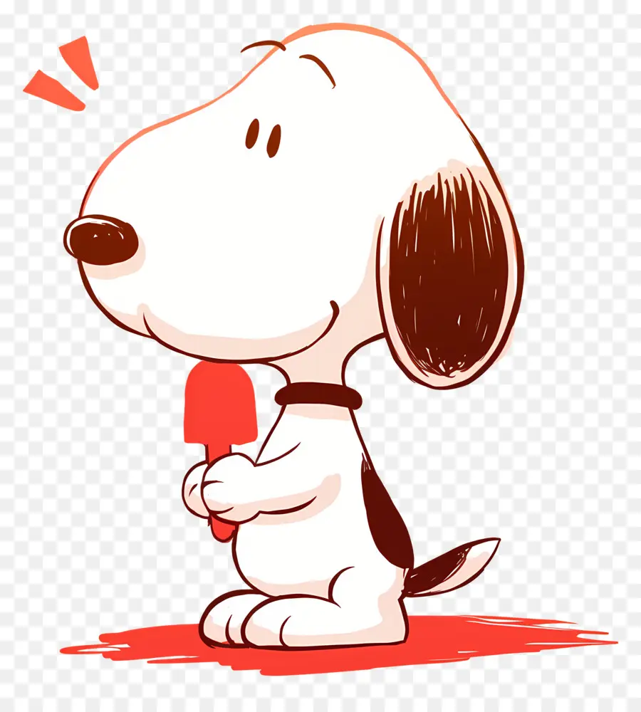 Snoopy กินไอศกรีม，สุนัขการ์ตูนกับไอศกรีม PNG