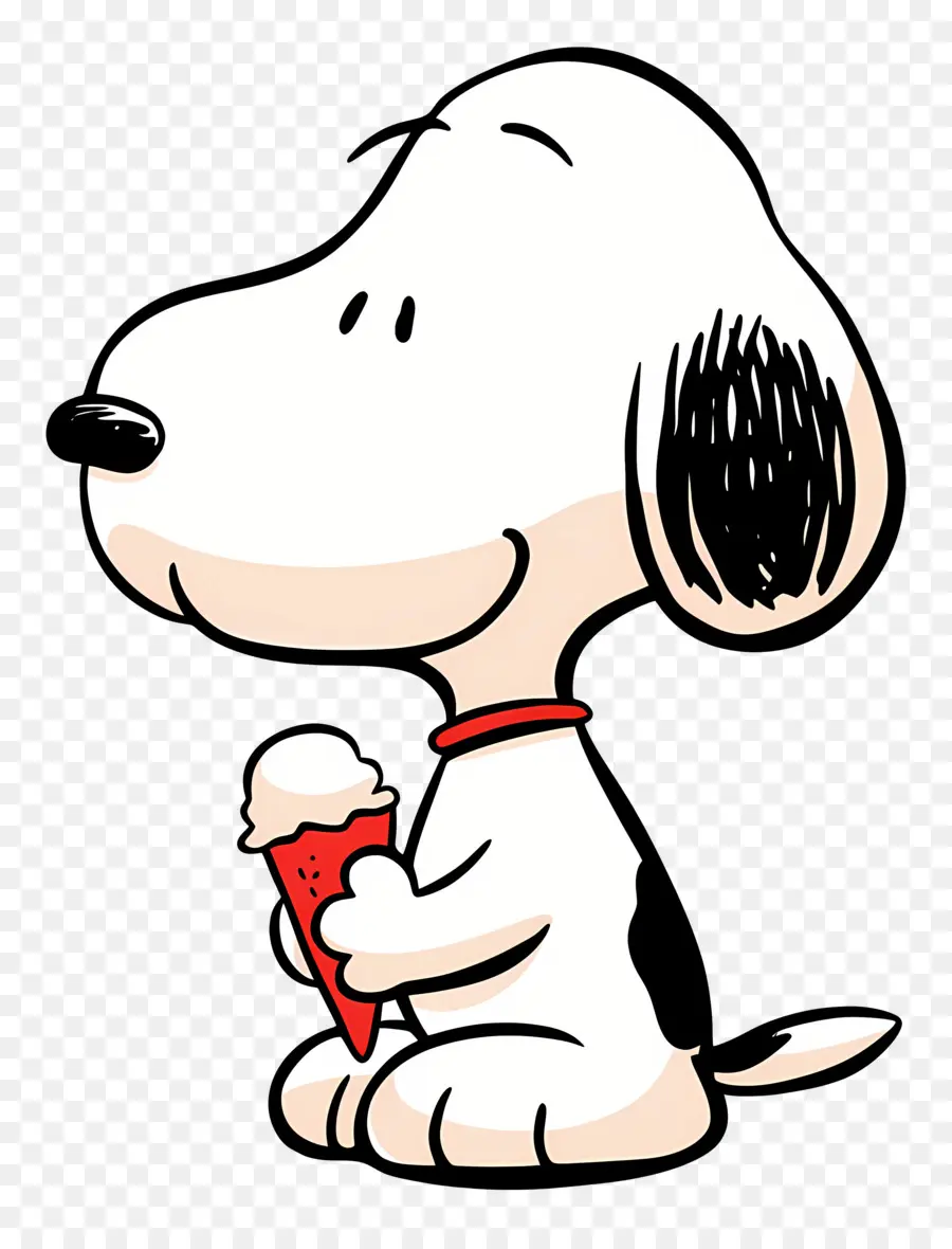 Snoopy กินไอศกรีม，สุนัขการ์ตูนกับไอติม PNG