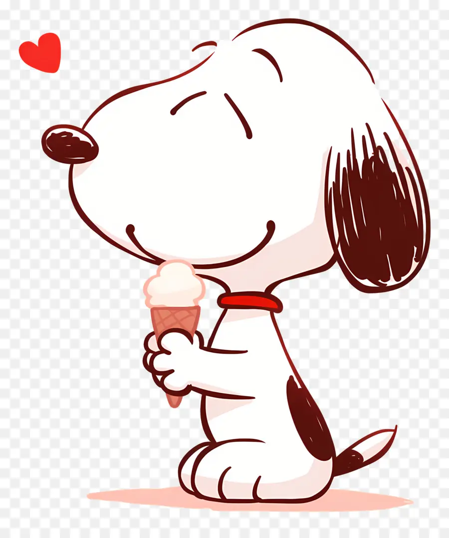 Snoopy กินไอศกรีม，สุนัขการ์ตูนกับไอศกรีม PNG