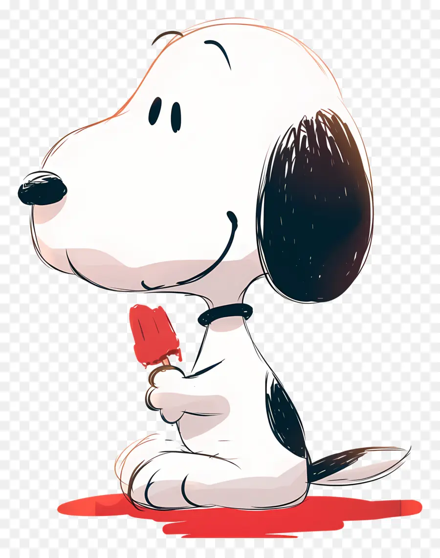 Snoopy กินไอศกรีม，สุนัขการ์ตูนกับไอติม PNG