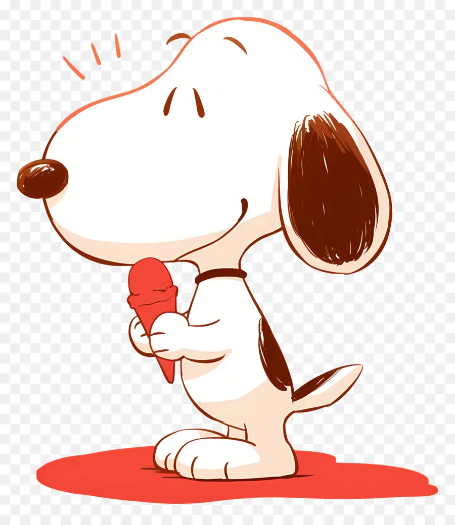 Snoopy กินไอศกรีม，สุนัขการ์ตูนกับไอศกรีม PNG