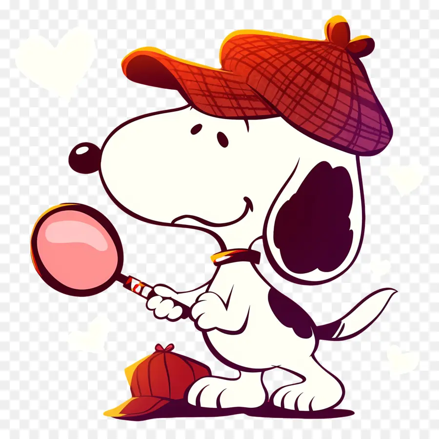 รัก Snoopy，สุนัขที่มีแว่นขยาย PNG