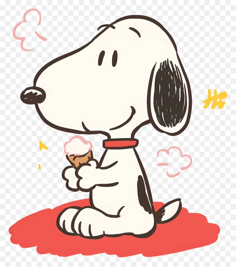 Snoopy กินไอศกรีม，สุนัขการ์ตูนกับไอศกรีม PNG