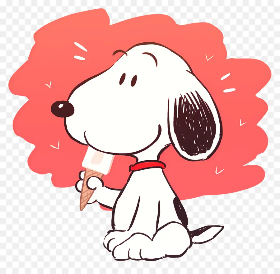 Snoopy กินไอศกรีม，สุนัขการ์ตูนกับไอศกรีม PNG