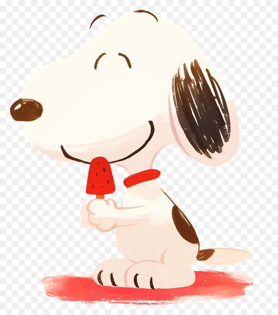 Snoopy กินไอศกรีม，สุนัขการ์ตูนกับไอติม PNG