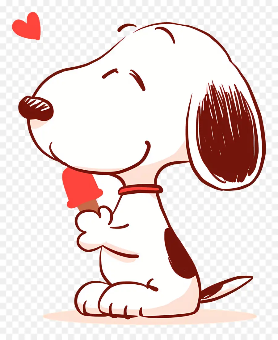 Snoopy กินไอศกรีม，สุนัขการ์ตูนกับไอศกรีม PNG