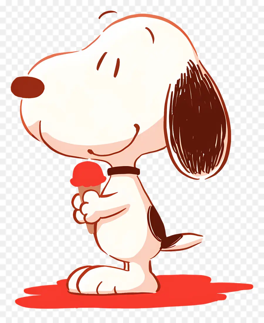 Snoopy กินไอศกรีม，สุนัขการ์ตูนกับไอติม PNG