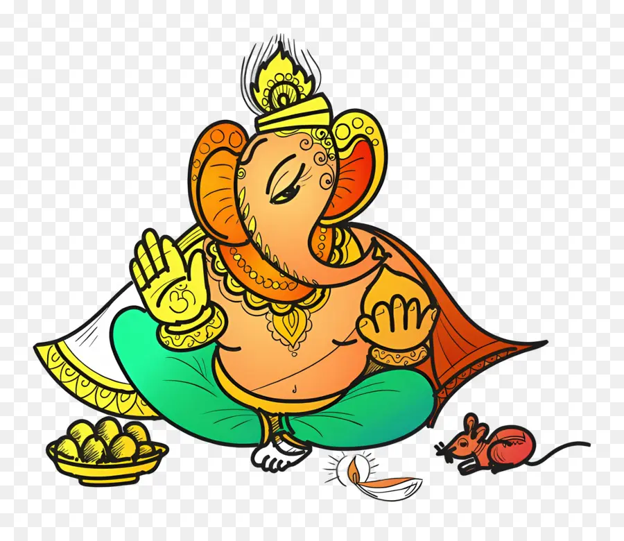 Ganesh Chaturthi，Ganesha Doodle PNG