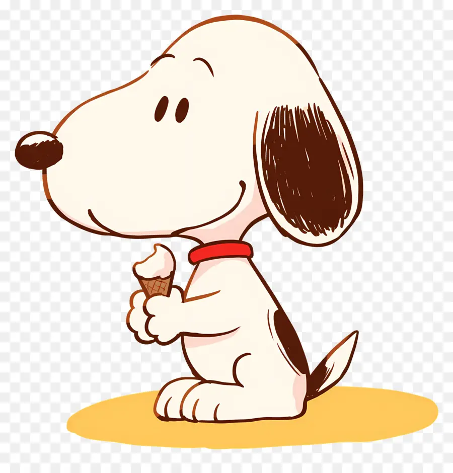 Snoopy กินไอศกรีม，สุนัขการ์ตูนกับไอศกรีม PNG